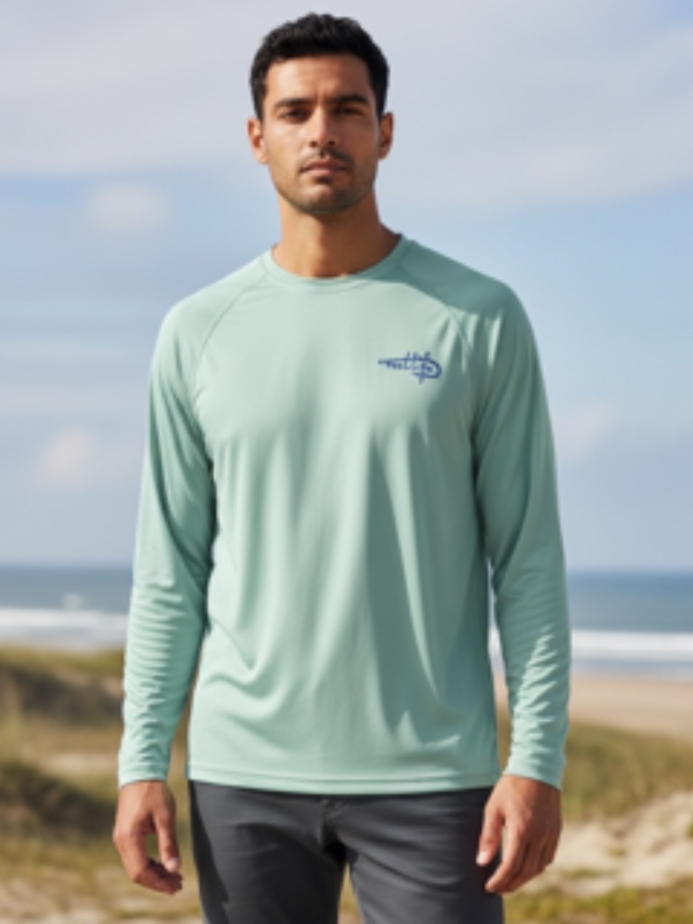 Reel Life Lightweight Crewneck Athletic Long Sleeve UV Performance Top Size XL